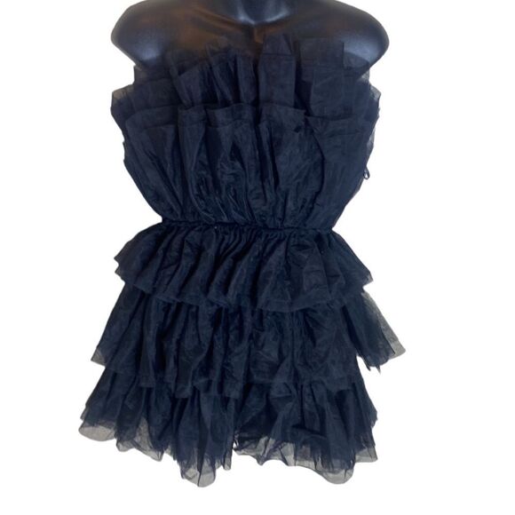 Buddylove powder puff strapless tulle mini dress black-xs - Picture 6 of 10